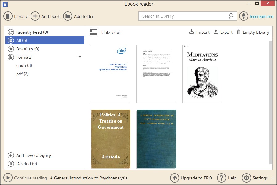 free IceCream Ebook Reader 6.33 Pro
