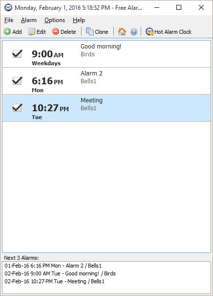 Free Alarm Clock - Screenshot #3
