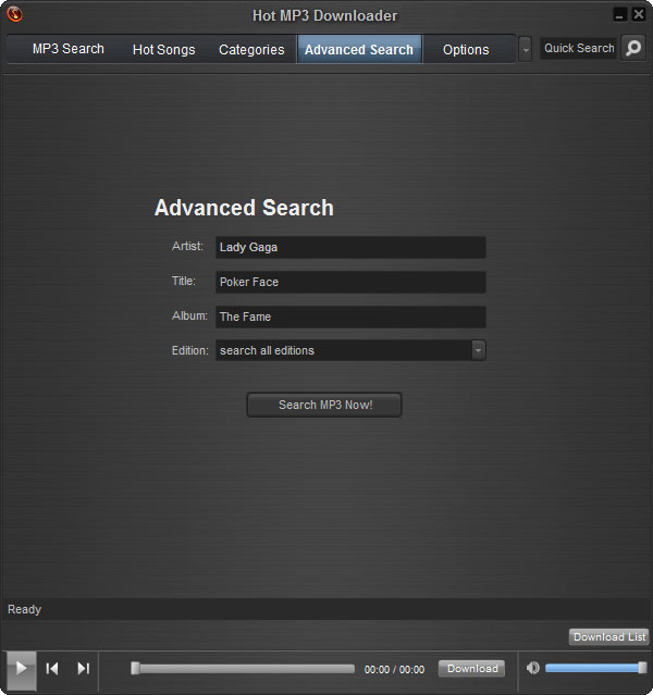 Hot MP3 Downloader - Screenshot #1