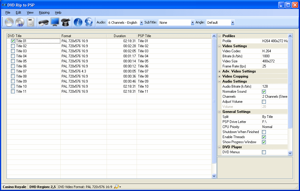Jesterware DVD to PSP - Screenshot #2