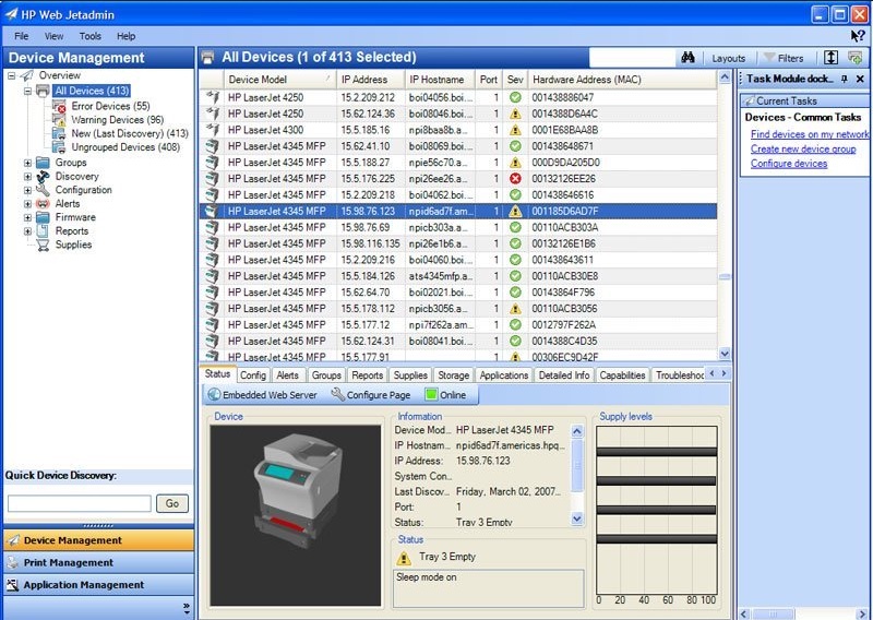 HP Web Jetadmin - Screenshot #1