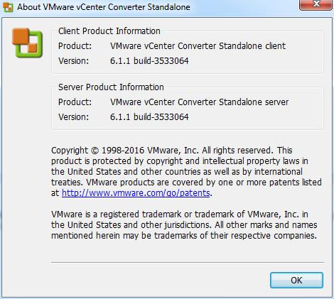 vmware vcenter converter standalone acronis true image