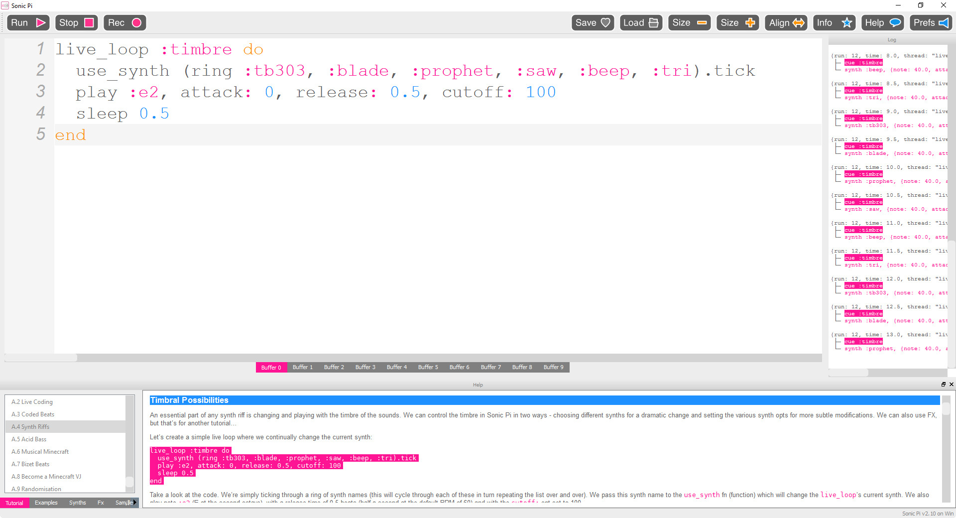 Sonic Pi - Screenshot #1
