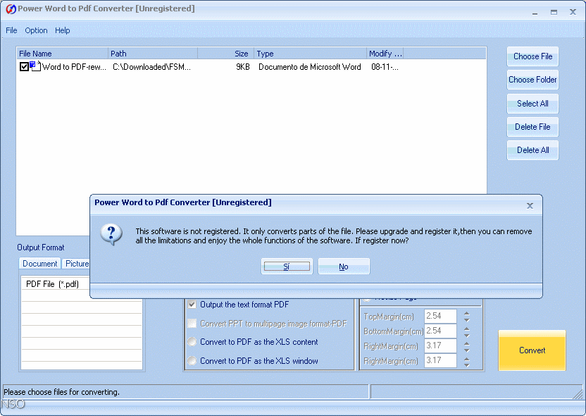 Power Word to Pdf Converter - Screenshot #6