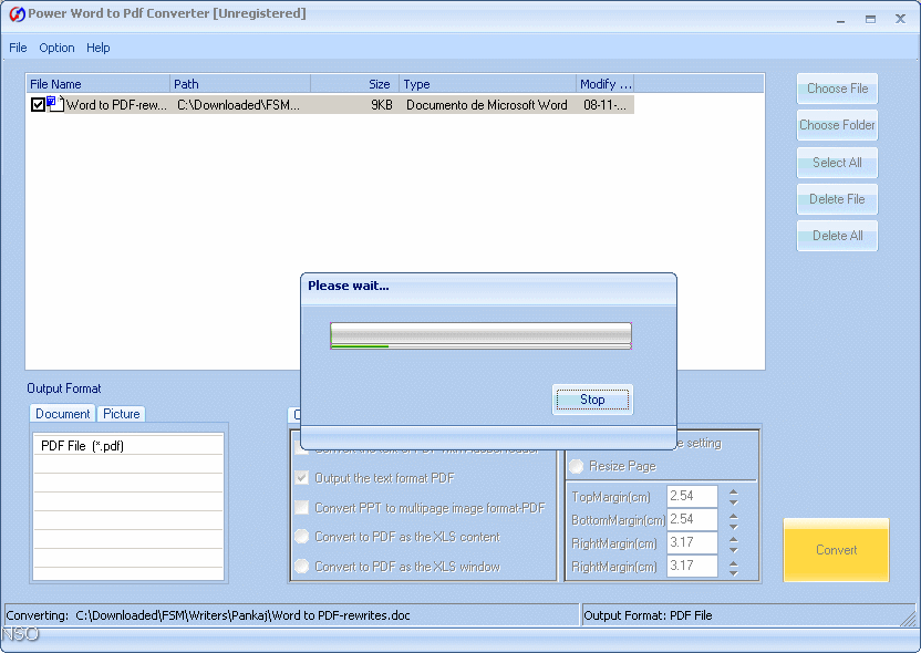 Power Word to Pdf Converter - Screenshot #5
