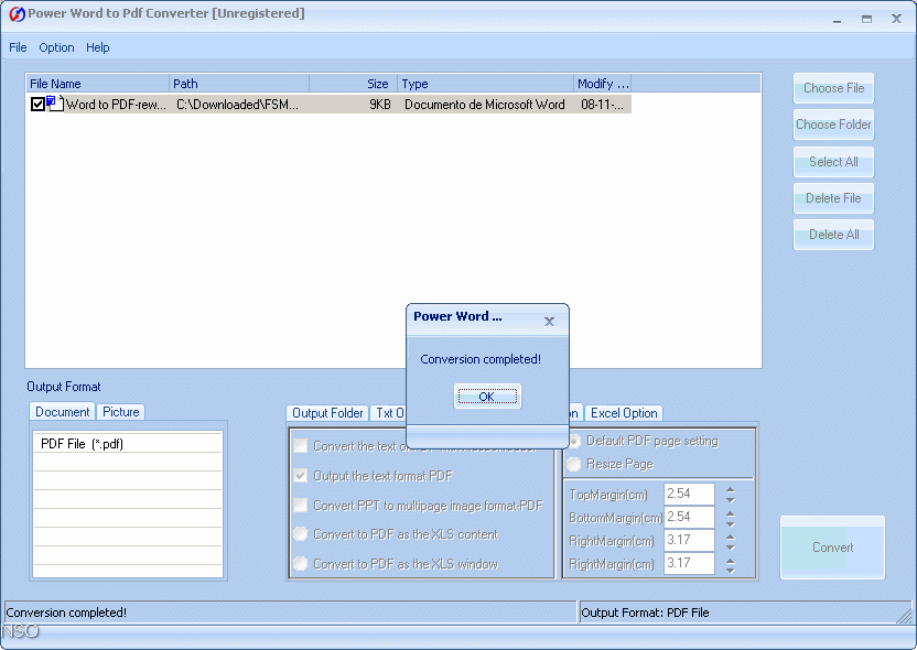 Power Word to Pdf Converter - Screenshot #4