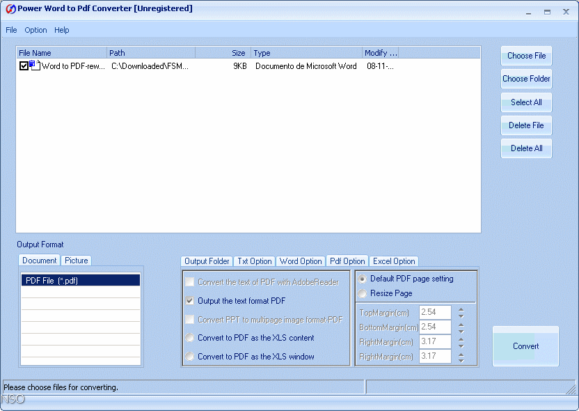 Power Word to Pdf Converter - Screenshot #7