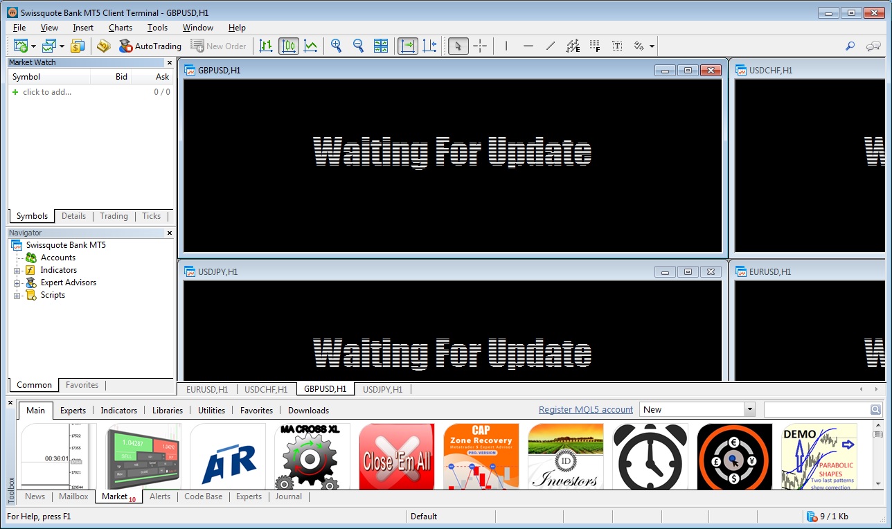 Swissquote Bank MT5 Client Terminal - Screenshot #1