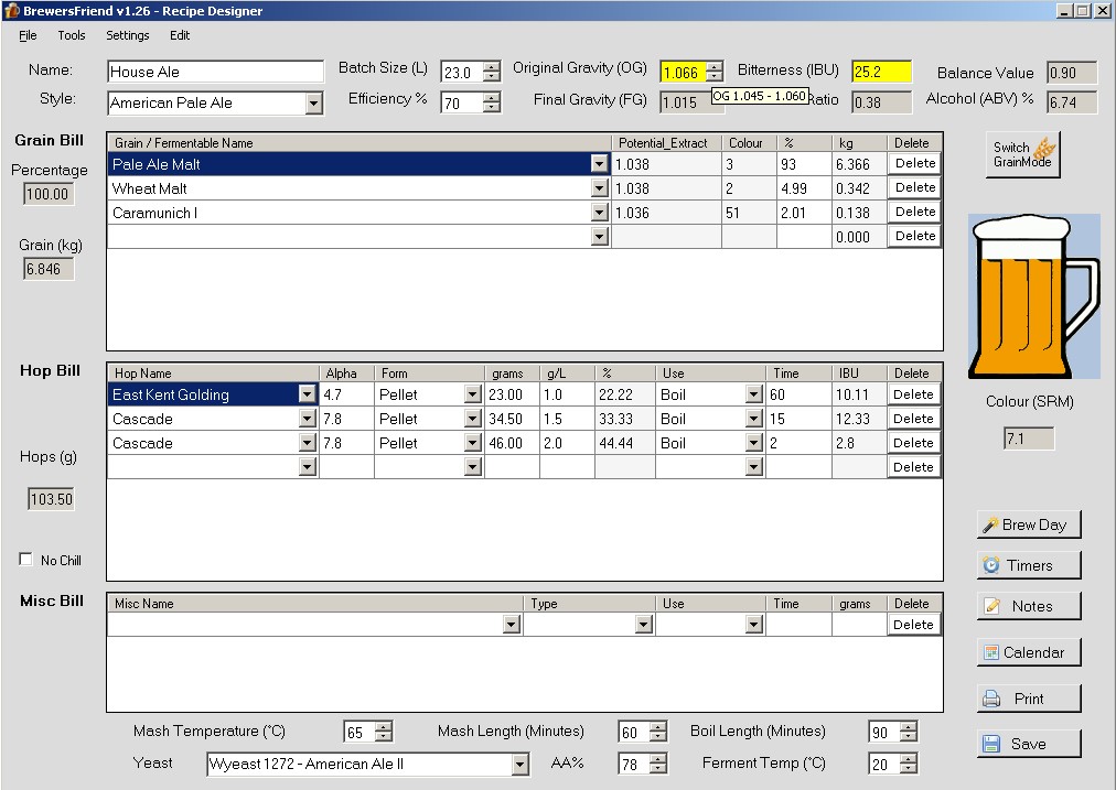 Brewer&rsquo;s Friend for Windows - Screenshot #1