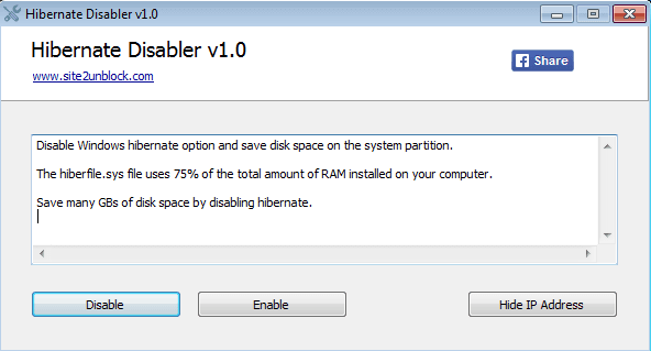 Hibernate Disabler - Screenshot #1