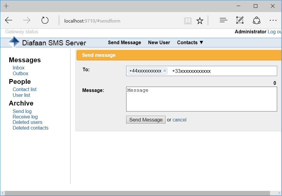 Diafaan SMS Server - Screenshot #2