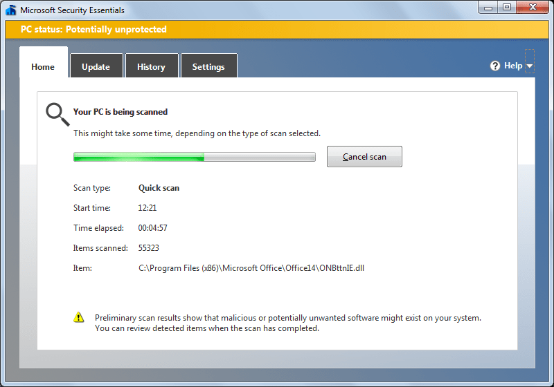 Microsoft Security Essentials - Screenshot #6