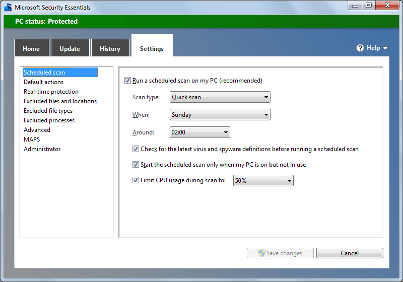 Microsoft Security Essentials - Screenshot #3