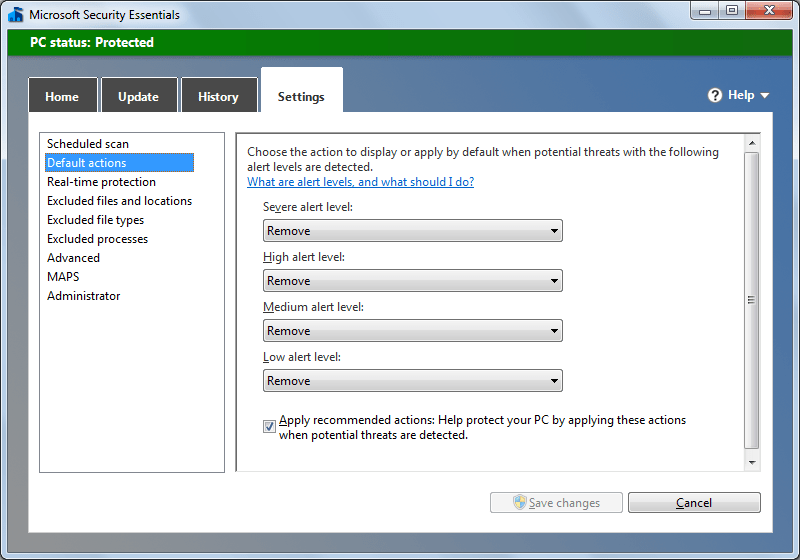Microsoft Security Essentials - Screenshot #2