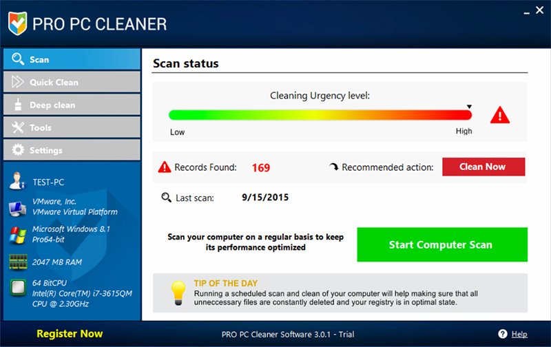 Pro PC Cleaner - Screenshot #1