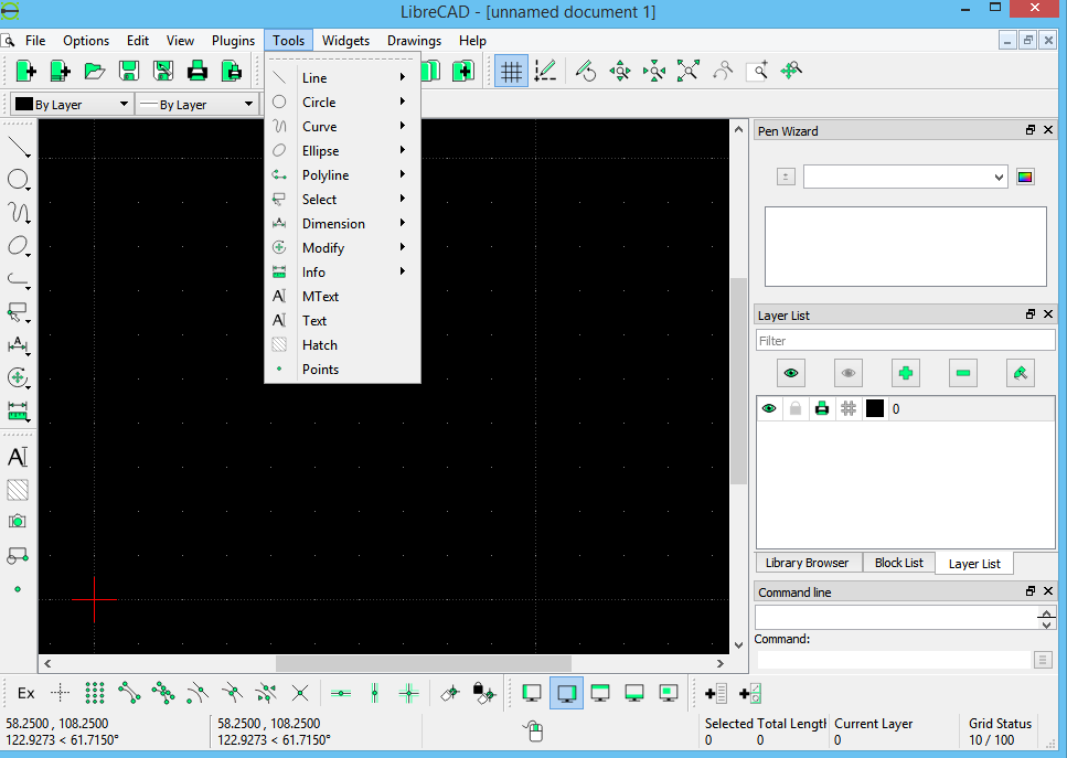 librecad extend line