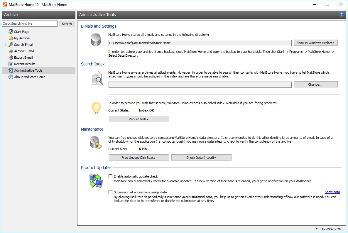 MailStore Home - Screenshot #11
