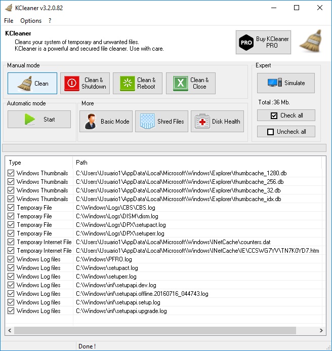 KC Softwares KCleaner - Screenshot #9