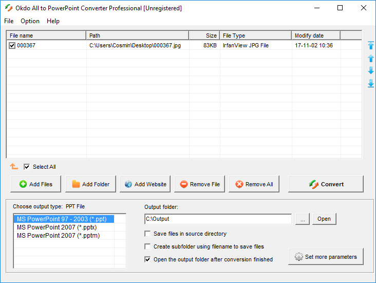 Okdo All to PowerPoint Converter Professional - Screenshot #1