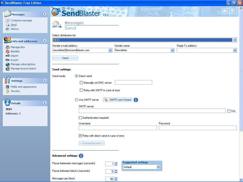 SendBlaster - Screenshot #12