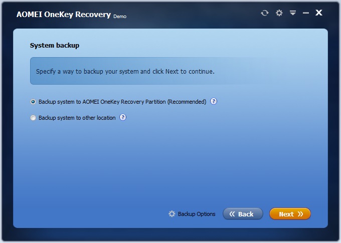 onekey recovery button
