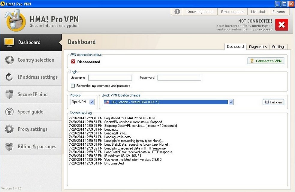 HMA! Pro VPN - Screenshot #4