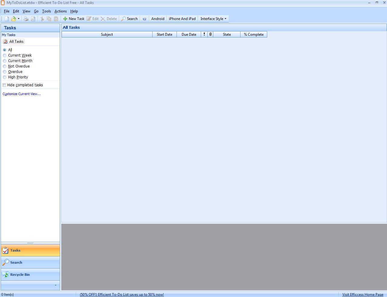 Efficient To-Do List Free - Screenshot #1