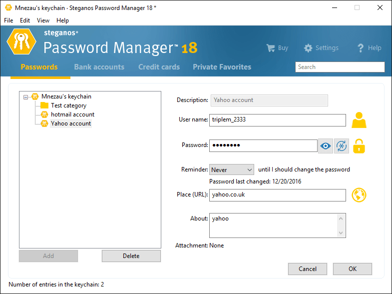Steganos Password Manager - Screenshot #18