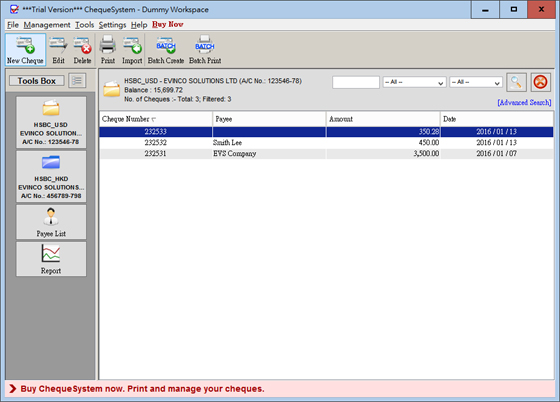 ChequeSystem Cheque Printing Software - Screenshot #8