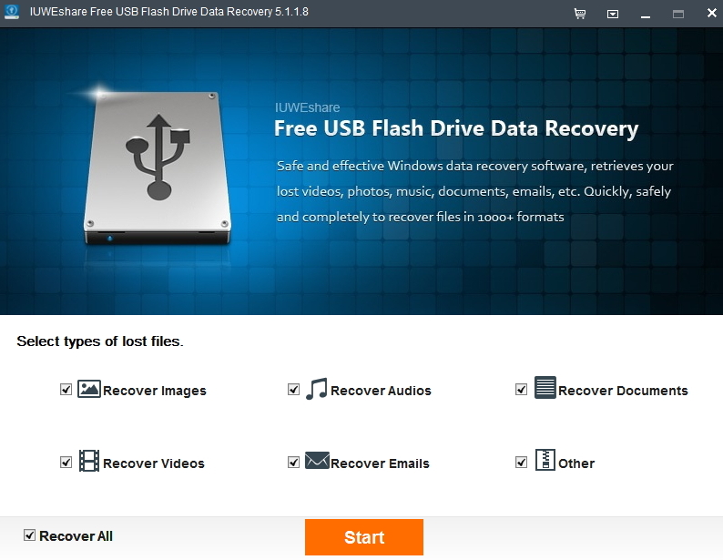 IUWEshare Free USB Flash Drive Data Recovery - Screenshot #3