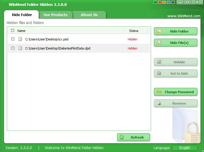 WinMend Folder Hidden - Screenshot #2