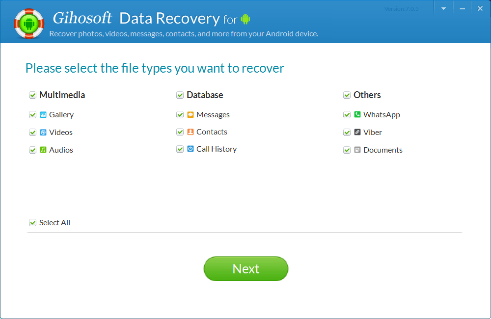Gihosoft Free Android Data Recovery - Screenshot #2