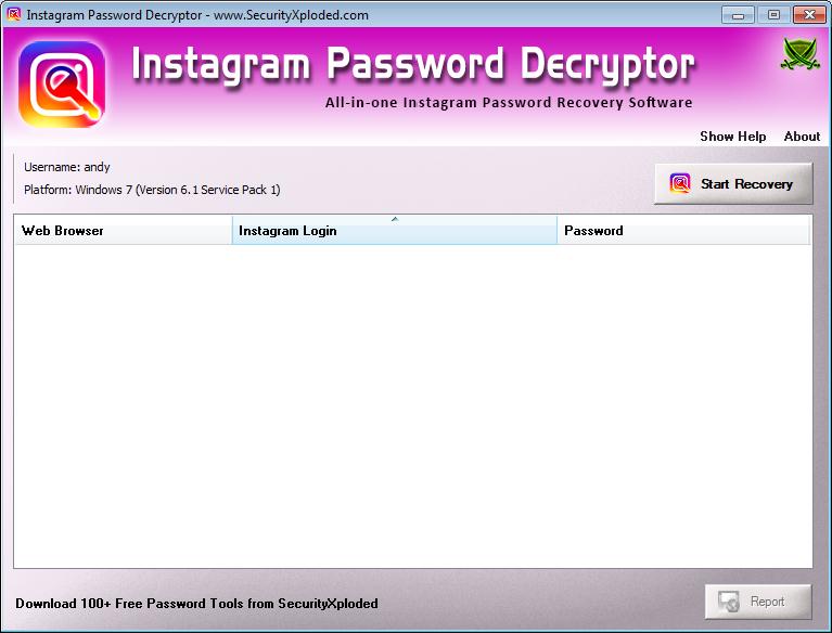 Instagram Password Decryptor - Screenshot #1