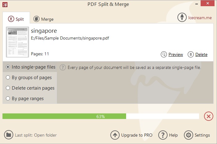 icecream pdf split and merge pro