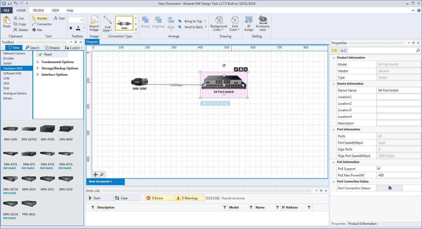 Wisenet NW Design Tool - Screenshot #1
