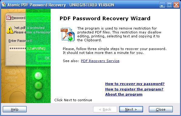 Atomic PDF Password Recovery - Screenshot #6