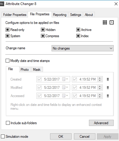 Attribute Changer 11.30 for windows download
