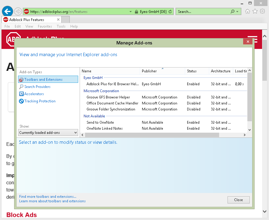 Adblock Plus for IE - Screenshot #3