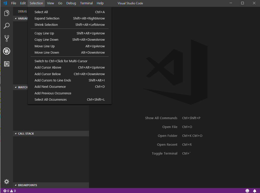 Visual studio code ctrl design