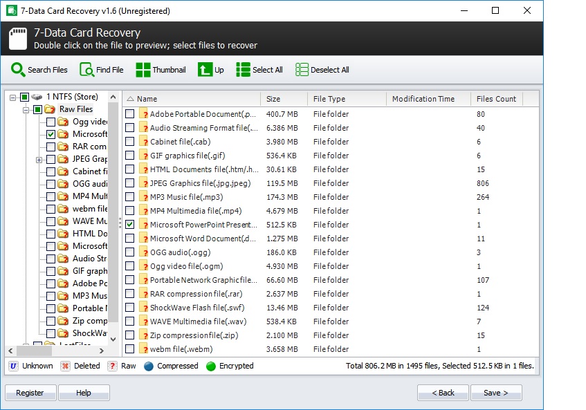 7-Data Card Recovery - Screenshot #1