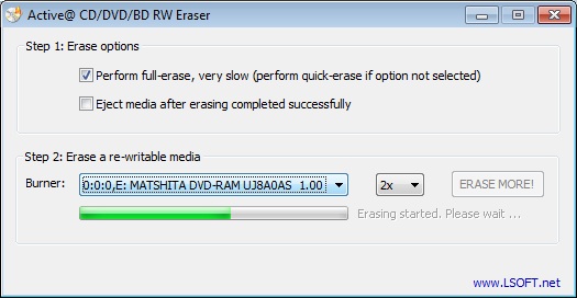 Active@ DVD Eraser - Screenshot #3