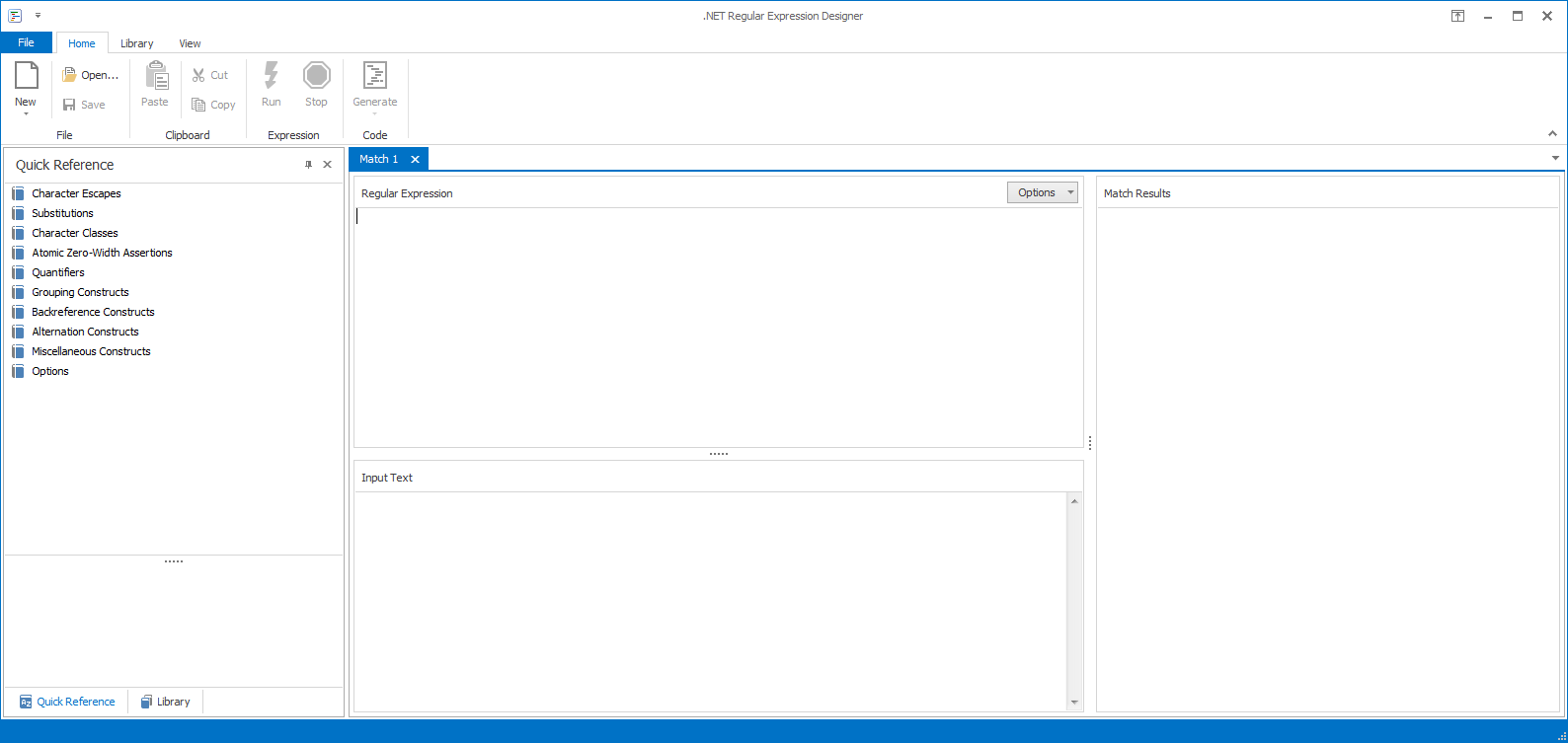 .NET Regular Expression Designer - Screenshot #1
