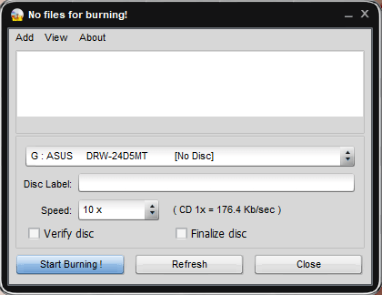 Easy Disc Burner - Screenshot #1