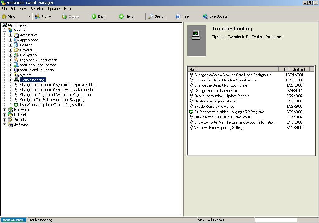 Tweak Manager download for free - SoftDeluxe