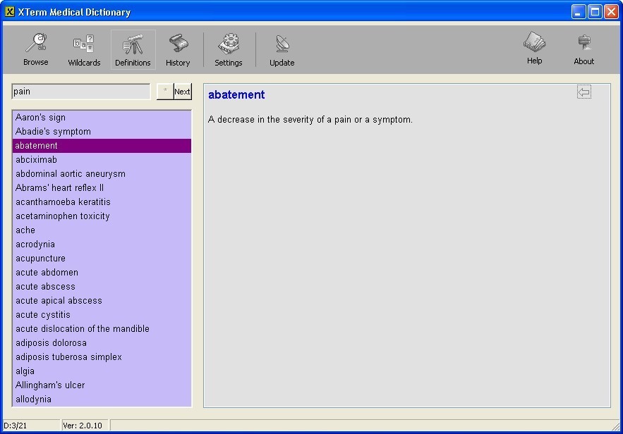 XTerm Medical Dictionary - Screenshot #3