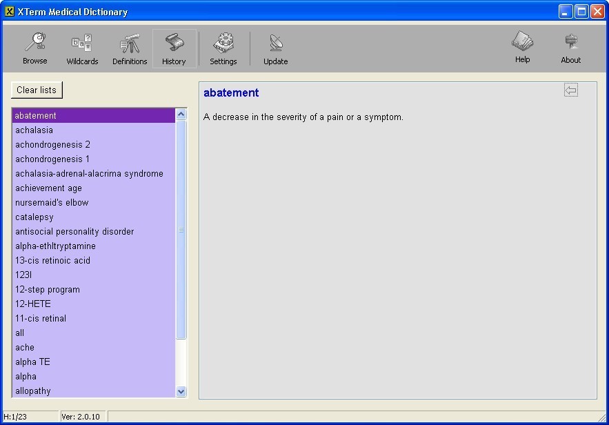 XTerm Medical Dictionary - Screenshot #2