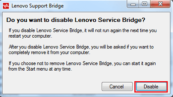 Lenovo service bridge не запускается windows 10