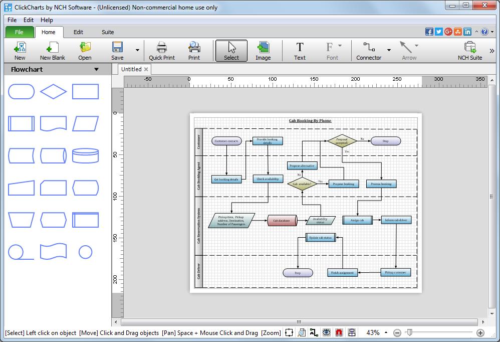 clickcharts diagram flowchart software by nch software