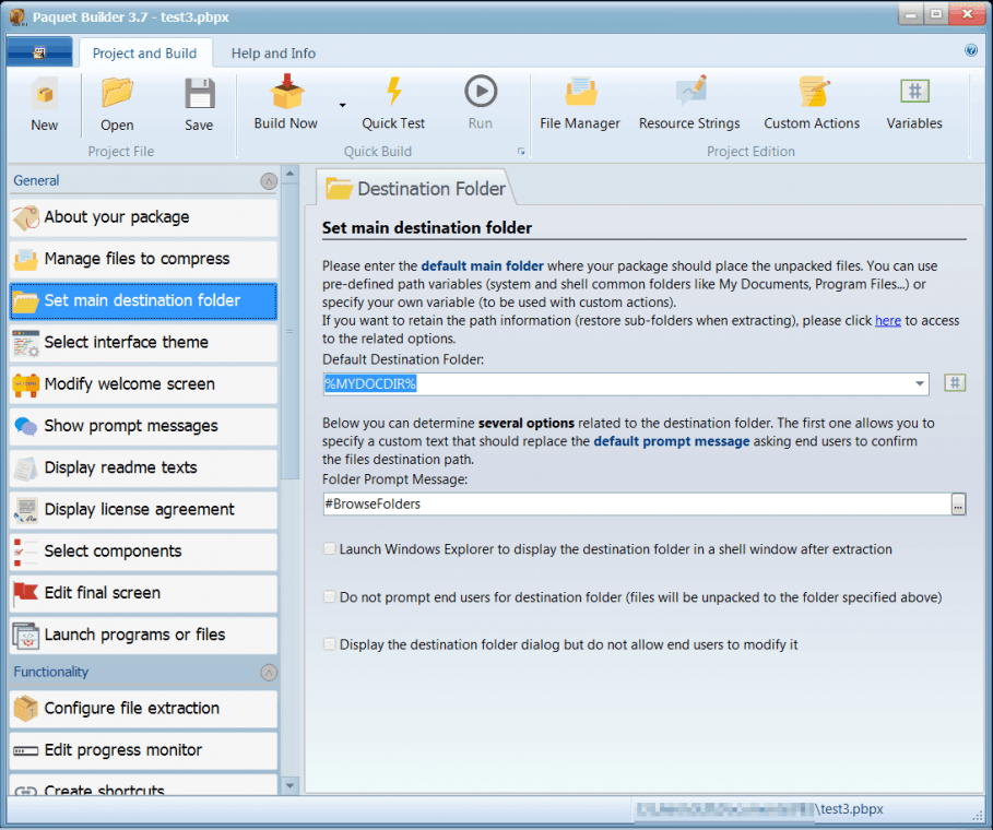Paquet Builder - Screenshot #1