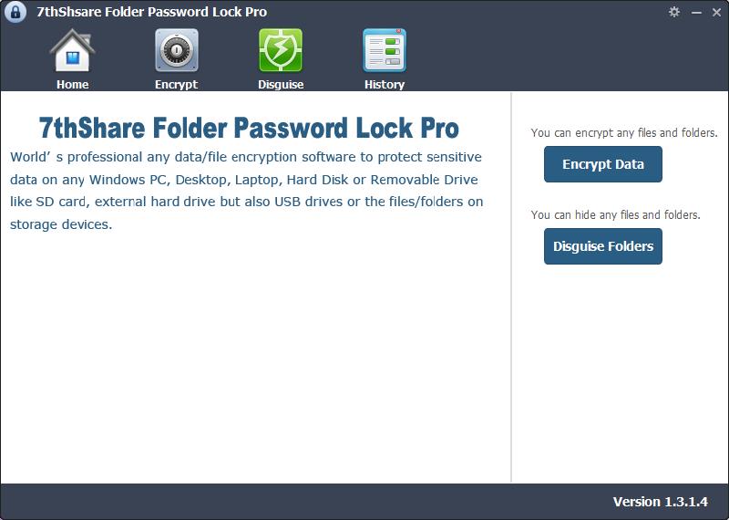 7thShare Folder Password Lock Pro - Screenshot #1